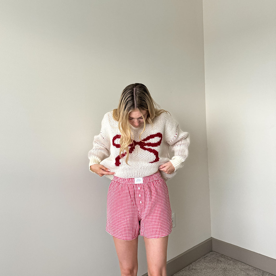 Gingham Girl Red Boxer Shorts