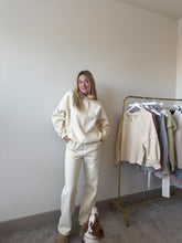 Load image into Gallery viewer, Cream Fleece Sweatpants Set
